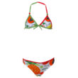Kép 2/2 - Zöld, virágos, papagályos, lányka, Boboli bikini (140)