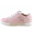Kép 1/3 - Rózsaszín, hímzett virágos, bőr, cipzáros-fűzős, prémium Asso cipő
