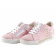 Kép 2/3 - Rózsaszín, hímzett virágos, bőr, cipzáros-fűzős, prémium Asso cipő