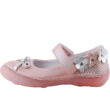 Kép 2/3 - Rózsaszín, ezüst masnis, virágos, dd step balerina cipő