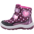 Lila-pink, szívecskés, bundás, vízálló, Amphibiox, Geox bakancs