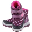 Lila-pink, szívecskés, bundás, vízálló, Amphibiox, Geox bakancs