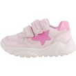 Rózsaszín, pink csillagos, lélegző, hajlékony talpú, Geox, lány, edzőcipő oldalról.