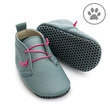 Szürke-pink gumifűzős, talpán tapadókorongos, Liliputi, puhatalpú cipő (S)