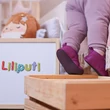 Lila, gumifűzős, tappancsos, Liliputi, puhatalpú cipő