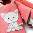 Kép 3/4 - Liliputi rózsaszín cicás, bőr puhatalpú cipő