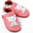 Kép 2/4 - Liliputi rózsaszín cicás, bőr puhatalpú cipő