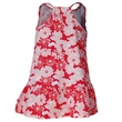 Losan piros-koral-narancs virágmintás nyári ruha (92)
