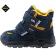 Sötétkék-mustár, vízálló, bundás, Gore-Tex Primigi bakancs