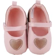 Rózsaszín, tépőzáras, arany szívecskés, kislány puhatalpú cipő