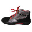 Kép 1/3 - Superfit fekete-ezüst csillogós, cipzáras, fűzős bőr cipő