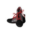 Kép 2/3 - Superfit fekete-ezüst csillogós, cipzáras, fűzős bőr cipő