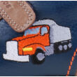 Kép 2/4 - Sötétkék-barna, narancs teherautós, Szamos supinált gyerekcipő