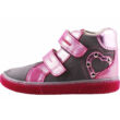 Kép 1/3 - Szürke-pink szívecskés, magasszárú, Szamos cipő