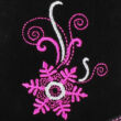 Kép 2/4 - Fekete-pink, hópelyhes, bundás, vízálló, termo béléses Szamos csizma