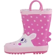 Wink, pink-rózsaszín, unikornisos-csillagos, bélelt, 2 oldalt fogantyús, kislány gumicsizma oldalról.