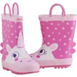 Wink, pink-rózsaszín, unikornisos-csillagos, bélelt, 2 oldalt fogantyús, kislány gumicsizma párban.
