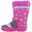 Wink, pink, cicás-tappancsos, felül behúzós kislány gumicsizma oldalról.