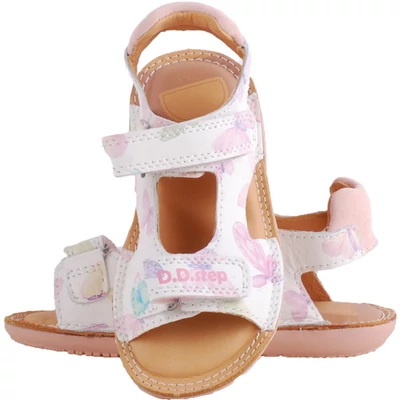 Fehér pillangós barefoot dd step szandál szemből