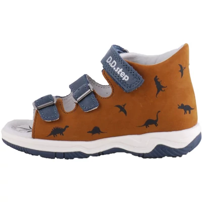 Barna-kék, dínós, dd step szandál