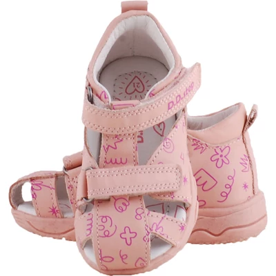 Virágmintás, dd step zárt orrú szandál