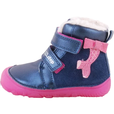 Barefoot kék-pink, dd Step, bundás cipő