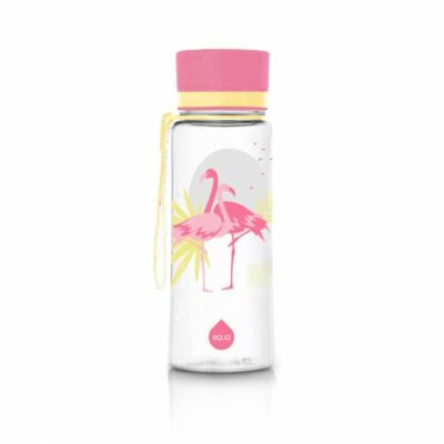 Rózsaszín, 400 ml-es, flamingós, csöpögésmentes, BPA mentes Equa gyerek kulacs