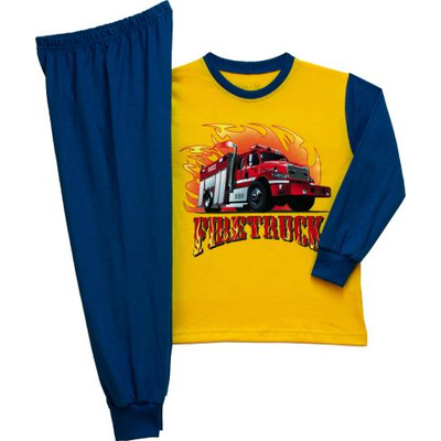 Sárga-kék, tűzoltóautós, fiú, Pampress pizsama