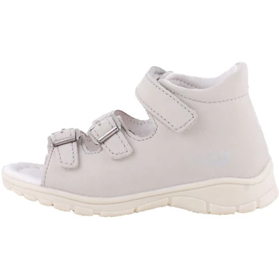 Világosszürke, fehér talpú, 2 csat 1 tépőzáras, Ponte20, fiú supinált szandál