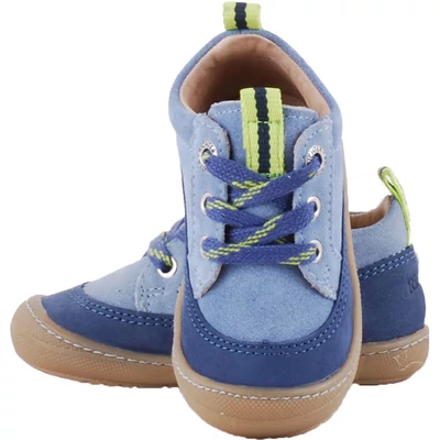 Kék, fűzős, nagy gumi orrú, hajlékony talpú, Richter tanulócipő