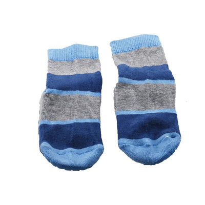 Szürke-kék csíkos Sterntaler szilikon talpú zokni (25-26)