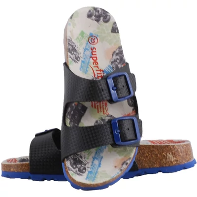 Fekete, belül terepjáró mintás, Superfit biopapucs