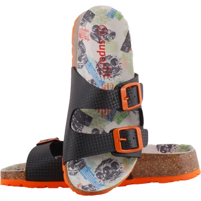 Fekete-narancs, belül terepjáró mintás, Superfit biopapucs