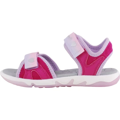 Superfit, lila-pink, ezüst szívecskés lány szandál oldalról.