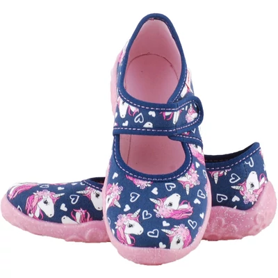 Sötétkék-pink unikornisos Superfit vászoncipő