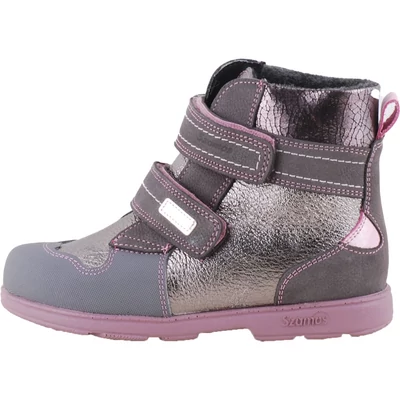 Szürke-ezüst-rózsaszín, vízálló, bundás, lányka, Szamos supinált bakancs