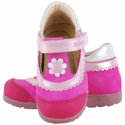 Pink, rózsaszín csipkés-virágos, Szamos supinált tavaszi cipő