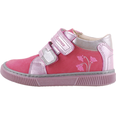 Coral-pink-ezüst virágos, hajlékony talpú, Szamos cipő