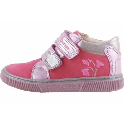 Coral-pink-ezüst virágos, hajlékony talpú, Szamos cipő
