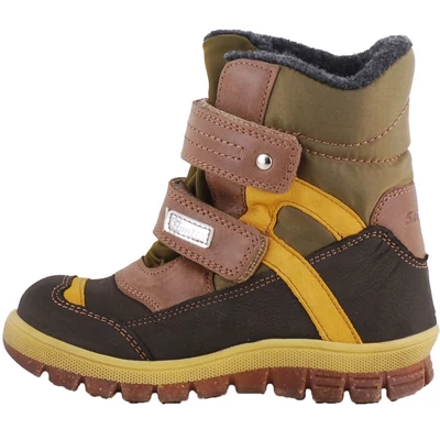 Antracit-mustár, bundás, vízálló, Szamos bakancs