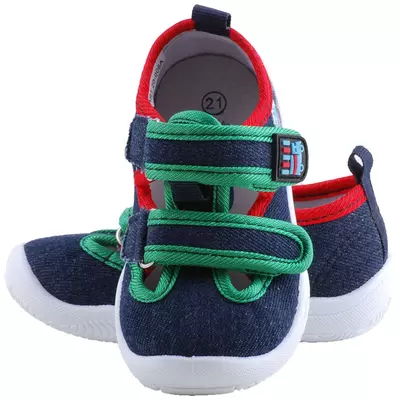Kék-zöld-piros, kisautós, nyitott Padini vászoncipő