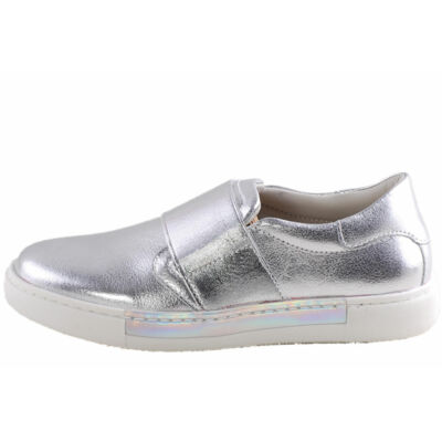 Asso Kids prémium, ezüst gumipántos lányka cipő