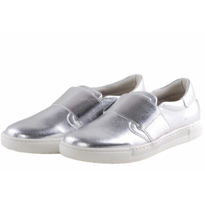 Asso Kids prémium, ezüst gumipántos lányka cipő