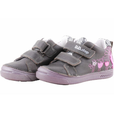 Szürke-ezüst, pink virágos, dd step cipő