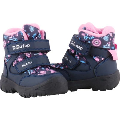 Vízálló, bundás, dd step kislány bakancs