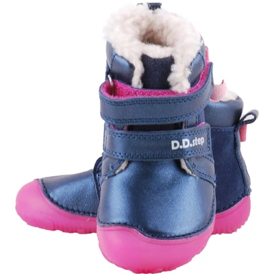 Barefoot kék-pink, dd Step, bundás cipő
