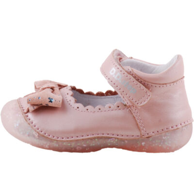 Rózsaszín, csillogós talpú, masnis, D.D. Step balerina cipő