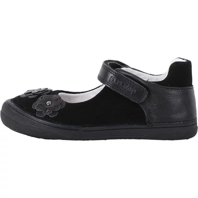 Fekete, virágos, dd step, pántos balerina cipő