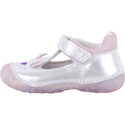 Ezüst, csillogó talpú, cicás, dd step balerina cipő