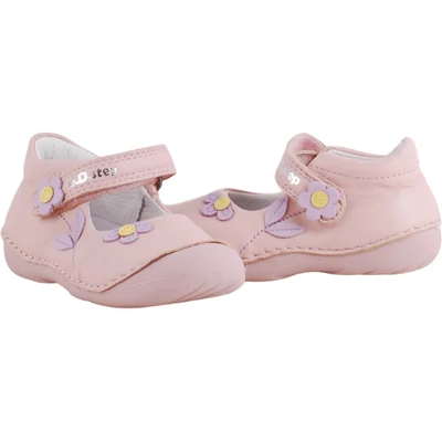 Barefoot, dd step, rózsaszín, lila kisvirágos, nagy gumi orrú, balerina cipő párban.